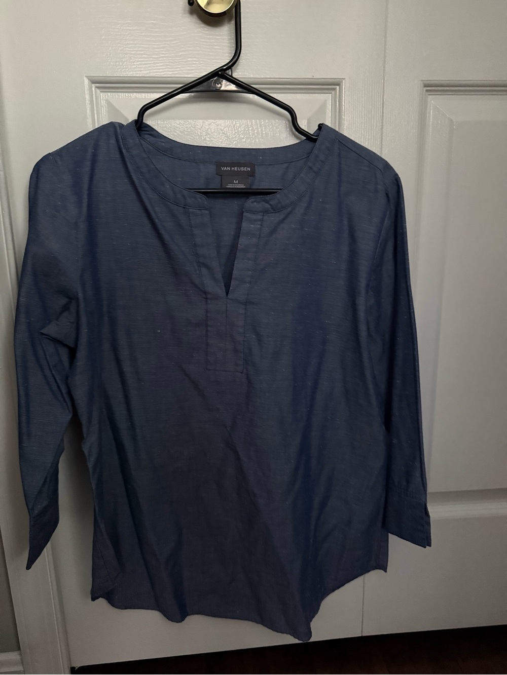 Van Heusen Dark Blue Long-Sleeve Blouse